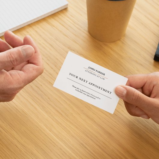 Lawyer Attorney At Law Classy White 予約カード