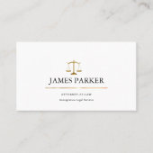 Lawyer Attorney At Law Classy White 名刺 (正面)