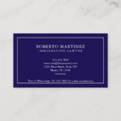 Lawyer Bilingual English Spanish Custom Navy Blue  名刺 (正面)