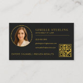 Lawyer Black & Gold Attorney at Law QR Code 名刺 (裏面)
