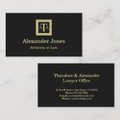 Lawyer Black Modern Business Card 名刺 (正面/裏面)