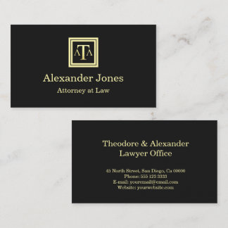 Lawyer Black Modern Business Card 名刺