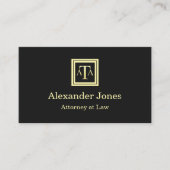 Lawyer Black Modern Business Card 名刺 (正面)