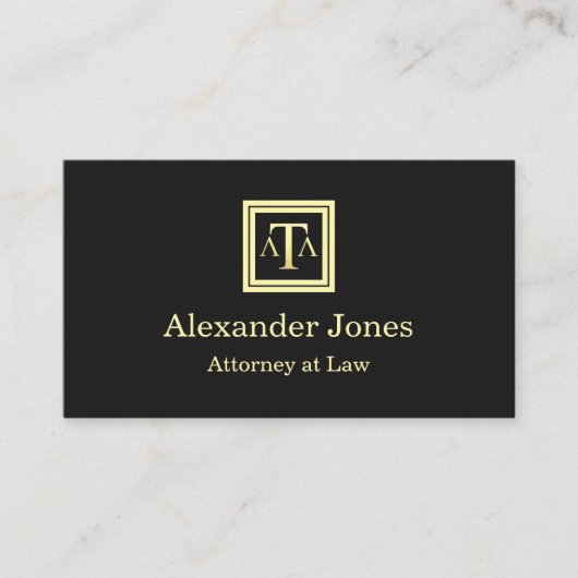 Lawyer Black Modern Business Card 名刺 (正面)