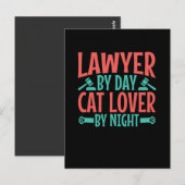 Lawyer by Day Cat Lover by Night ポストカード (正面/裏面)