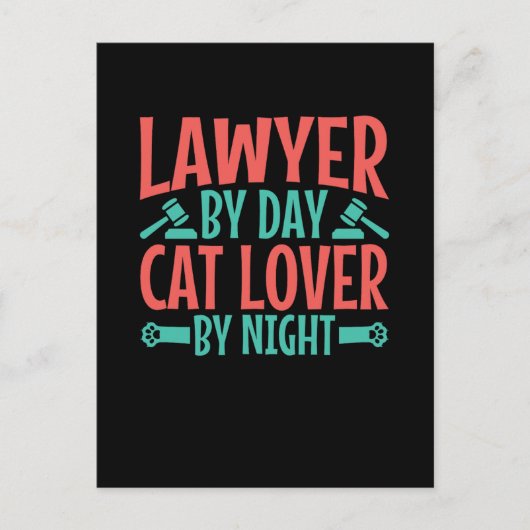 Lawyer by Day Cat Lover by Night ポストカード (正面)