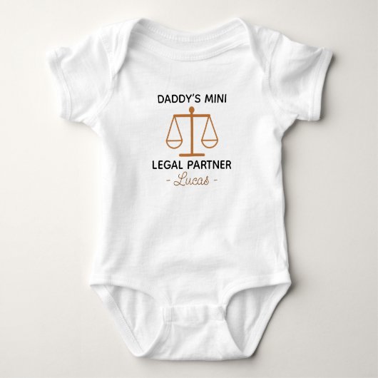Lawyer - Daddy’s Mini Legal Partner - Attorney ベビーボディスーツ (正面)