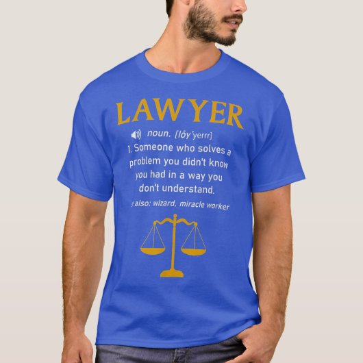 Lawyer Dictionary Definition Funny Attorney Law Tシャツ (正面)