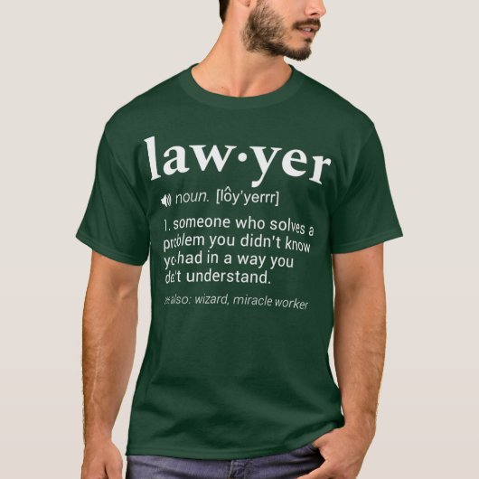 Lawyer Dictionary Definition Funny Gag Design Tシャツ (正面)
