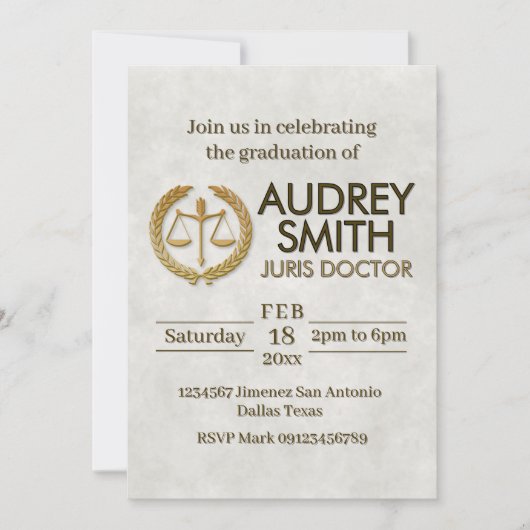 Lawyer Graduation  招待状 (正面)