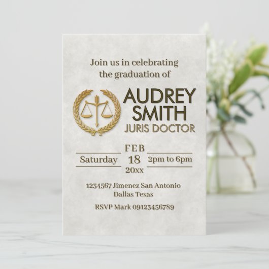 Lawyer Graduation  招待状 (スタンド正面)