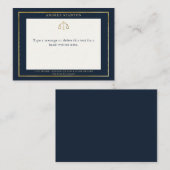 Lawyer Law School Grad Gift Navy Gold Frame Custom ノートカード (正面/裏面)