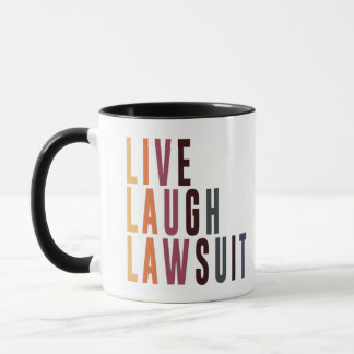 Lawyer Live Love Lawsuit Funny Law School Grad マグカップ