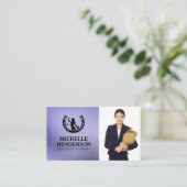 Lawyer Logo | Business Woman in Suit 名刺 (スタンド正面)