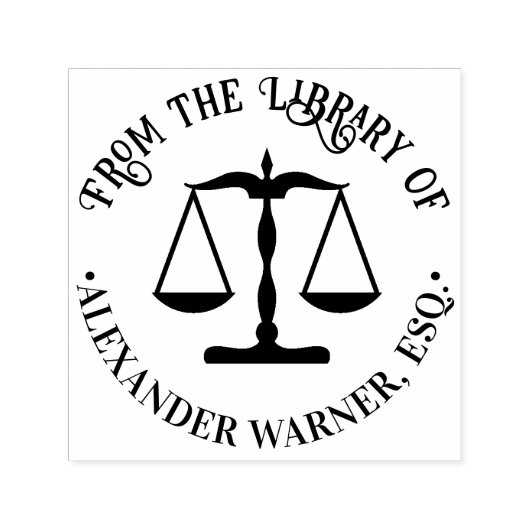 Lawyer Scales of Justice #2 Law Legal Library Book セルフインキングスタンプ (デザイン)