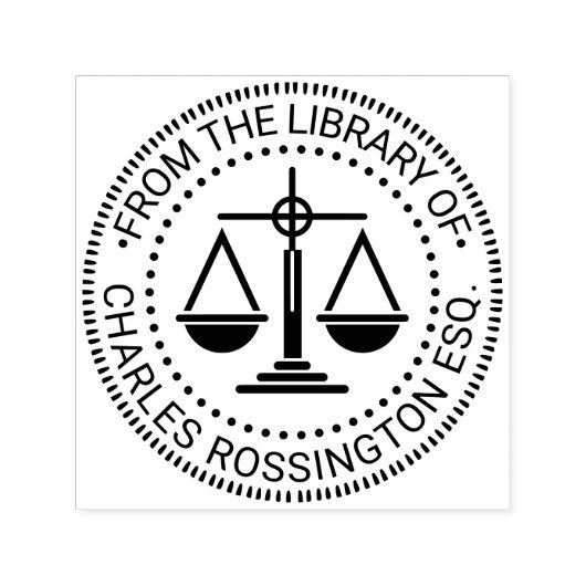 Lawyer Scales of Justice Seal #2 Library Book Name セルフインキングスタンプ (デザイン)