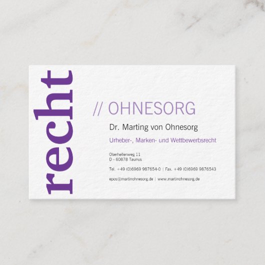 Lawyer With § Business Card 名刺 (正面)