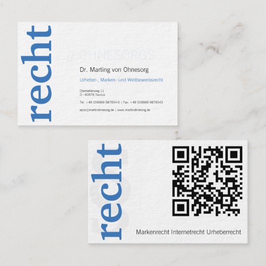 lawyer with qr code business card 名刺 (正面/裏面)
