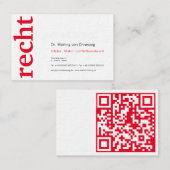 lawyer with red QR Code business card 名刺 (正面/裏面)
