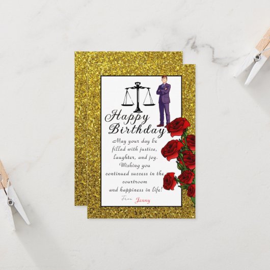 lawyer's birthday カード (正面/裏面インサイチュ)
