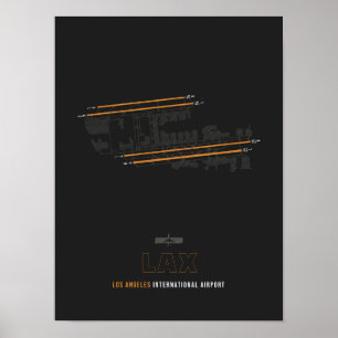 LAX -ロサンゼルス空港滑走路図 ポスター