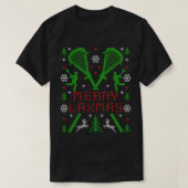 LAXMASメリーラクロスLAX醜いクリスマスセーター Tシャツ (デザイン正面)