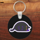 Lay Down Chonky Black Cat Keychain  キーホルダー (正面)