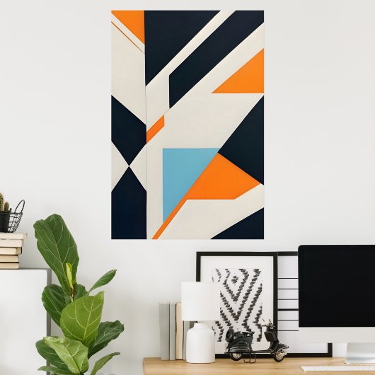 Layered Abstract  Geometry ポスター (ホームオフィス)