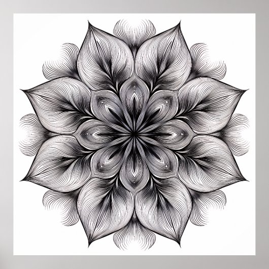 Layered Bloom Mandala ポスター (正面)