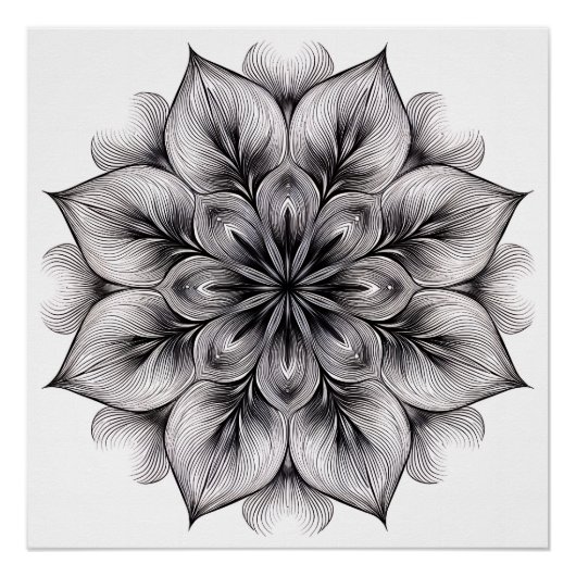 Layered Bloom Mandala ポスター (正面)