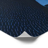 Layered Blue Fox Wall Art - Graphic Etched ポスター (角)