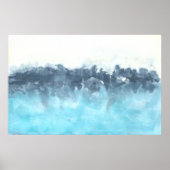 Layered Blues Abstract Painting ポスター (正面)