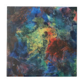 Layered Brushstrokes-Hand Painted Abstract Art タイル (正面)