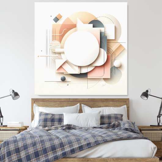 Layered Dimensional Forms キャンバスプリント (インサイチュ (寝室))