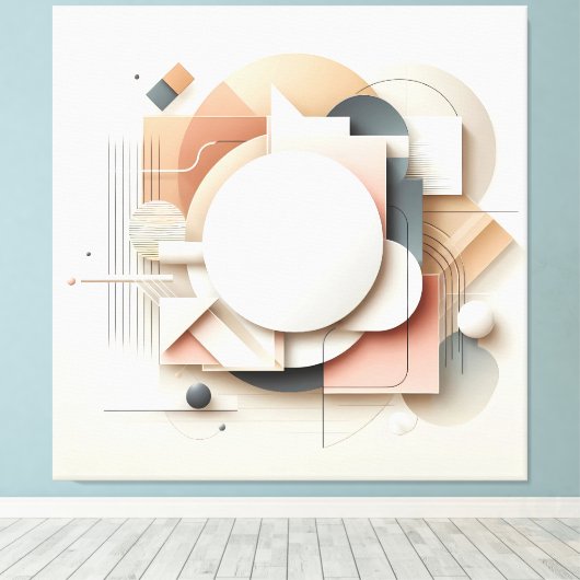 Layered Dimensional Forms キャンバスプリント (インサイチュ (ウッドフロア))