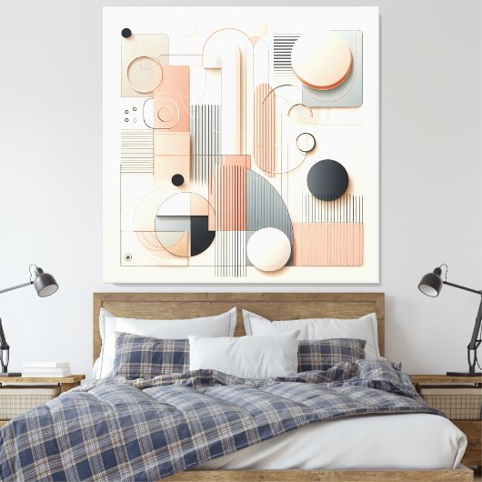 Layered Dimensional Harmony キャンバスプリント (インサイチュ (寝室))