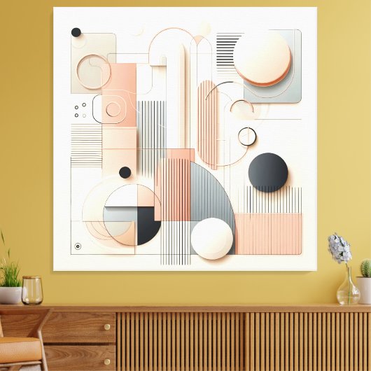 Layered Dimensional Harmony キャンバスプリント (インサイチュ (リビング))