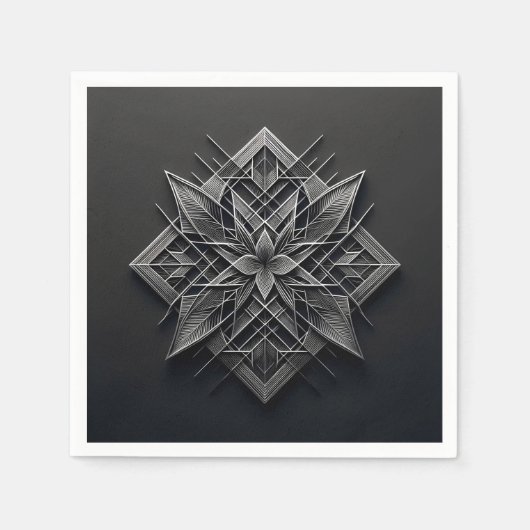 Layered Filigree Bloom スタンダードカクテルナプキン (正面)