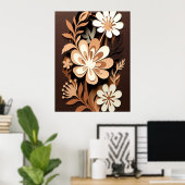 Layered Floral Paper-Cut Harmony ポスター (ホームオフィス)