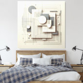 Layered Geometric Fusion キャンバスプリント (インサイチュ (寝室))