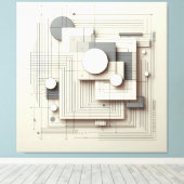 Layered Geometric Fusion キャンバスプリント (インサイチュ (ウッドフロア))