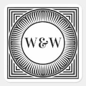 Layered Geometric Monogram Labels - Custom スクエアシール (正面)