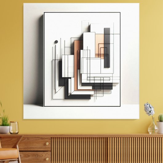 Layered Geometric Structure キャンバスプリント (インサイチュ (リビング))