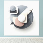 Layered Geometry Spherework キャンバスプリント (インサイチュ (ウッドフロア))