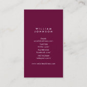 Layered Green and Purple Social Media写真 名刺 (裏面)