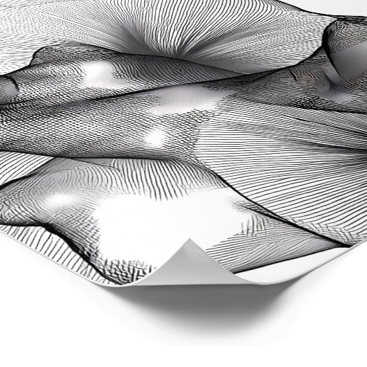 Layered Lace Labyrinth Decoupage Template Line Art ポスター (角)