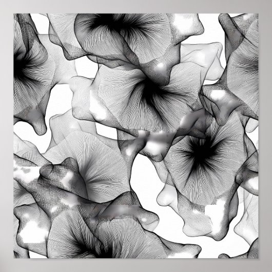 Layered Lace Labyrinth Decoupage Template Line Art ポスター (正面)