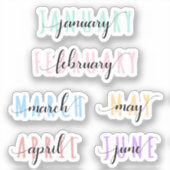 Layered Month Name Headers 1st Half (Jan to June) シール (正面)