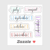Layered Month Name Headers 2nd Half (July to Dec) シール (シート)