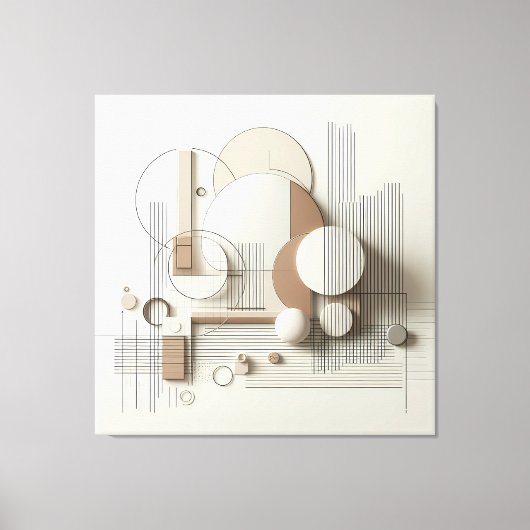 Layered Neutral 3D Geometry キャンバスプリント (正面)